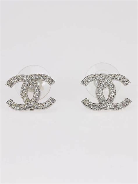 chanel crystal stud earrings|Chanel swarovski earrings.